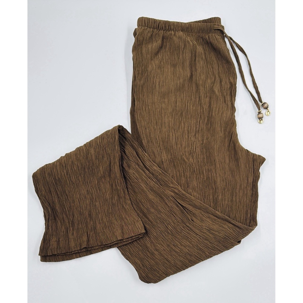Zara Women's Crinkle Pants Drawstring Tie Small